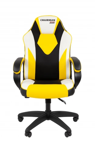 Офисное кресло Chairman Game 17 Россия экокожа черный/желтый/белый