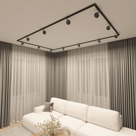 Трековый светильник однофазный Denkirs Omra DK6070-BK (220V, шар)