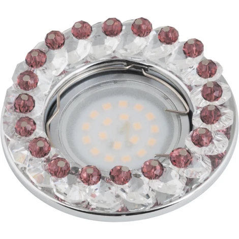 Встраиваемый точечный светильник Fametto Peonia DLS-P115 GU5.3 CHROME/CLEAR+PURPLE (220V, круглые)