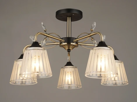Потолочная люстра на штанге Мелодия Света SL1N SS2188-5 AB+BK 000067876