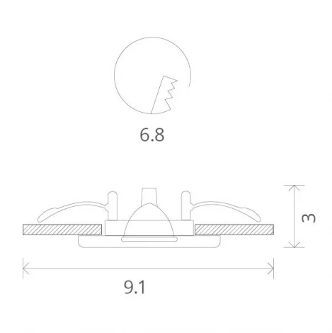 Встраиваемый точечный светильник Arte Lamp Aqua A2024PL-1WH (220V, IP44)