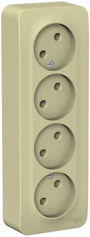 Розетка накладная четверная без заземления (бежевый) Systeme Electric Blanca BLNRA000417
