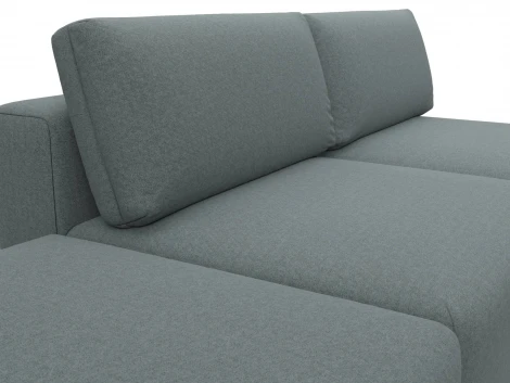 Диван угловой модульный с пуфом Лига-060 НПБ угол универсальный (ЛДСП,Брус,Фанера/Пластик/Экокожа/Серый) Лига Диванов 130067