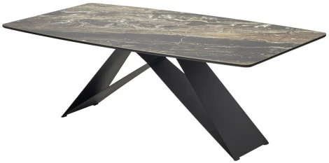 Стол МАРСЕЛЬ 220 RITCHER DOVE Amadeus, керамика / Черный М-City