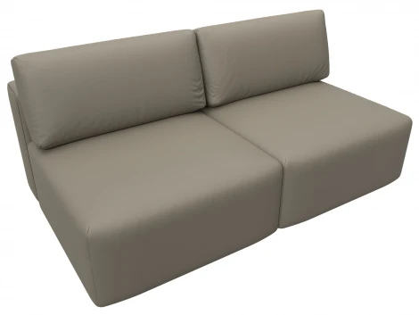 Диван прямой модульный Лига-060 НПБ (ЛДСП,Брус,Фанера/Пластик/Экокожа/Бежевый) Лига Диванов 130048