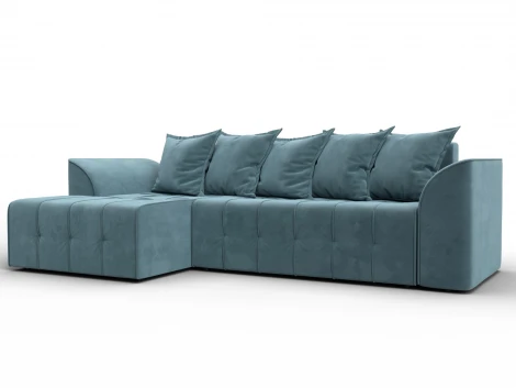 Диван угловой Лига-113 угол левый (ДСП,Велюр/Бирюзовый) Лига Диванов 136722L