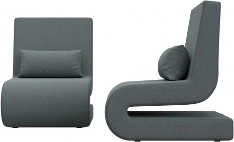 Кресло Волна (2 шт.) (Серый/Рогожка) Лига Диванов арт.125043