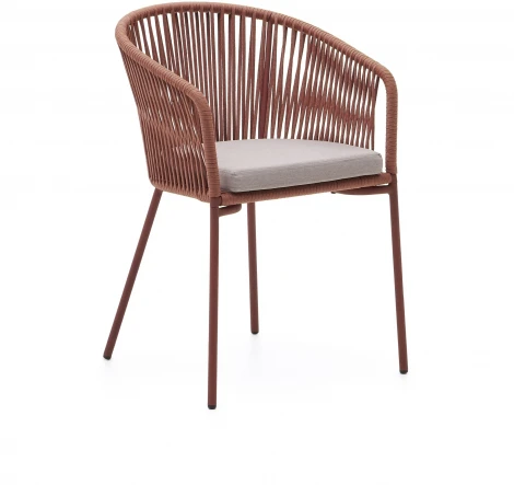 Стул уличный La Forma (ex Julia Grup) Yanet (Терракотовый,Розовый/ Сталь,Пена,Веревка)