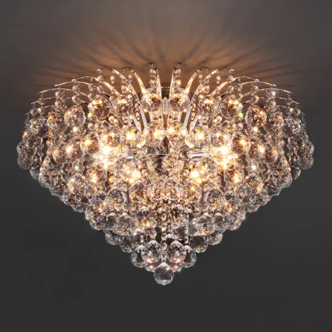 Потолочная люстра Eurosvet Ostiniya 3299/9 хром / прозрачный хрусталь