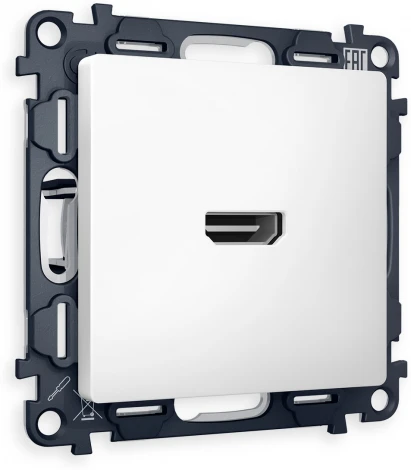 Комплект механизма Ambrella Volt розетки HDMI 2.0 ALFA MA134010 Белый матовый 40V/500mA 2.0GHz 5-18Gbit/s QUANT