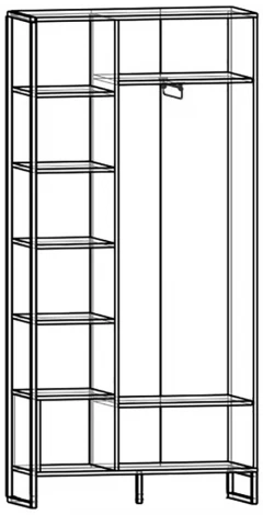 Шкаф Виртон-2, Дуб крафт золотой, Ивару