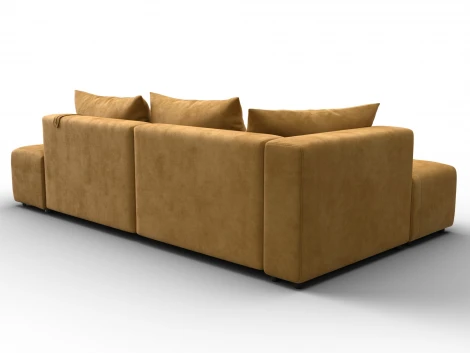 Диван угловой Лига-103 НПБ угол левый (ДСП,Брус,Фанера,Велюр/Желтый) Лига Диванов 134823L