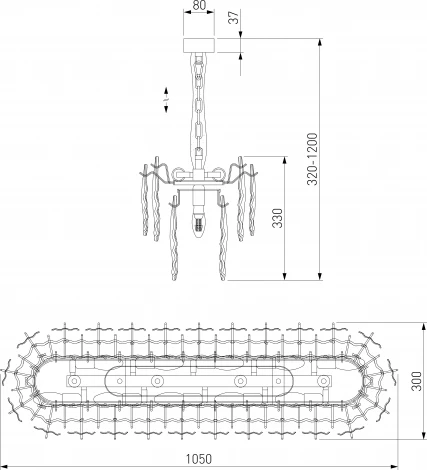 Подвесная люстра Wi-Fi Bogate's Leaf 370 (220V, управление смартфоном, голосовое управление, умный дом - Minimir Home, Алиса, Маруся, Салют, на цепи)