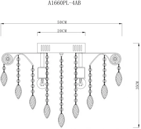 Потолочная люстра Arte Lamp Emilia A1660PL-4AB (220V, круглые)