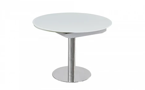 Стол обеденный IST-CASA раскладной Флорис MC6225DT-W,102(166)х102х77 см, белое стекло