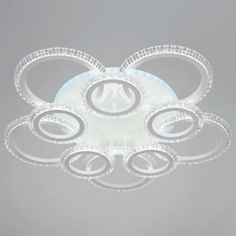 Потолочная люстра светодиодная на штанге с пультом с регулировкой цветовой температуры, яркости и ночным режимом Reluce 36890-0.3-5+5A WH (RGB)