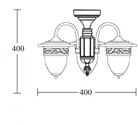 Потолочный светильник уличный Oasis Light KRAKOV 1 S 87270SA/3 Gb (220V, фонарь, IP44)