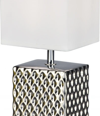 Настольная лампа Escada Edge 10150/L Silver 1х40Вт Е14, фарфор/ткань, серебро