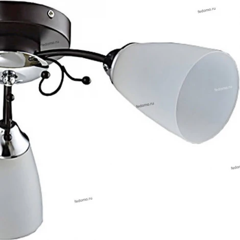 Люстра потолочная Toscom Mary, 3 плафона, венге с хромом и белым