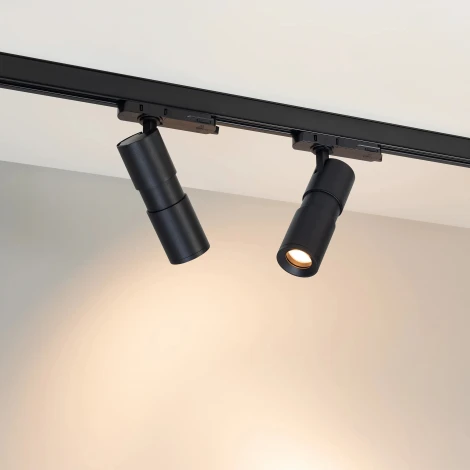 Трековый светильник трехфазный LED LGD-ARTEMIS-TRACK-4TR-R55-12W Warm3000 (BK, 8-80 deg, 230V) (Arlight, IP20 Металл) 048326