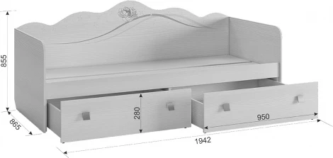 Фэнтези Кровать, цвет белый рамух Mebelson (арт.MDF-07.1747)