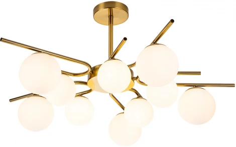 Потолочная люстра на штанге Escada Sphere 642/10P Brass (220V, шарики)