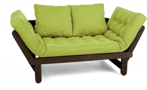 Кушетка Arsko Сламбер BOX венге зеленая рогожка