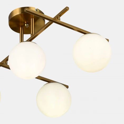 Потолочная люстра на штанге Evoluce SLE1195 SLE1195-302-05 Латунь/Белый E14 5*40W