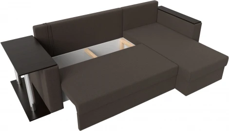 Диван угловой Атланта Лайт правый угол (Коричневый/Рогожка) Лига Диванов арт.121163