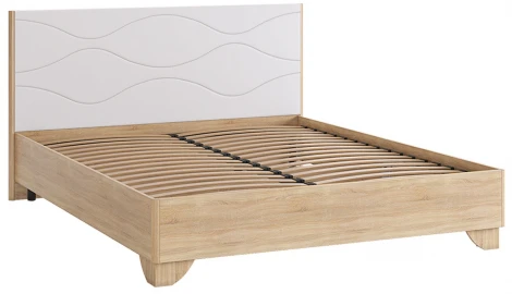 Зара Кровать с основанием Комфорт 160х200 см, цвет дуб сонома/белый Mebelson (арт.SMZ-06.1623)