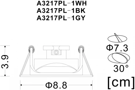 Встраиваемый точечный светильник Arte Lamp Accento A3217PL-1BK (220V)