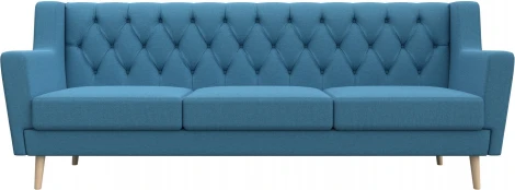 Диван кухонный прямой Брайтон 3 Люкс (Голубой/Рогожка) Лига Диванов арт.123188