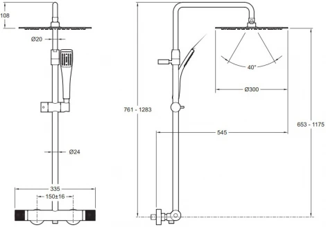Душевая стойка Jacob Delafon Rivoli E26587-CP