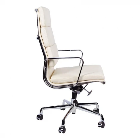Кресло Eames Style HB Soft Pad Executive Chair EA 219 Кремовая кожа