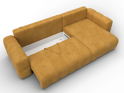 Диван угловой Лига-110 НПБ угол универсальный (ДВП,ДСП,ЛДСП,Брус,Фанера,Велюр/Желтый) Лига Диванов 136525