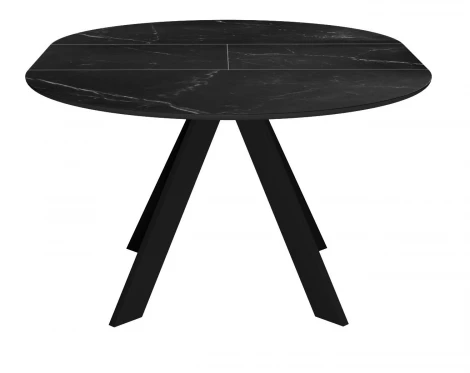 Стол DikLine SKC90 d900 Керамика Черный мрамор/подстолье черное/опоры черные арт.00-00073782