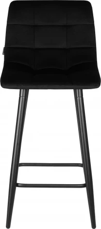 Стул полубарный DOBRIN OLIVIA (черные матовые ножки, черный велюр (108-77))