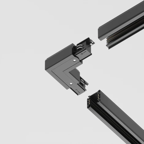 Коннектор угловой внутренний Trinity черный (трехфазный) Maytoni Technical TRA005CL-31B-R (220V)