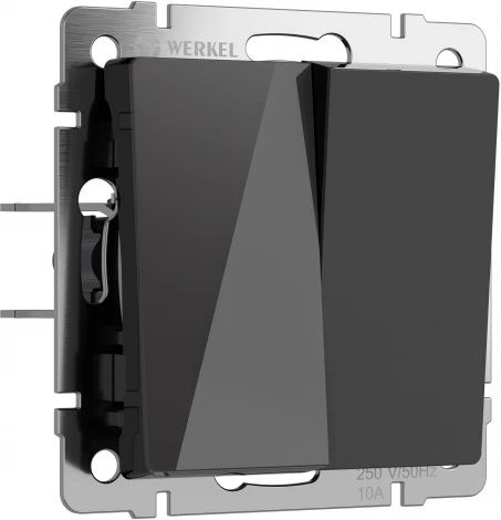 Перекрестный выключатель двухклавишный (черный акрил) Werkel W1123048 (a064048)