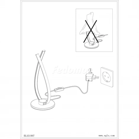 Интерьерная настольная лампа Eglo Miraflores 97746