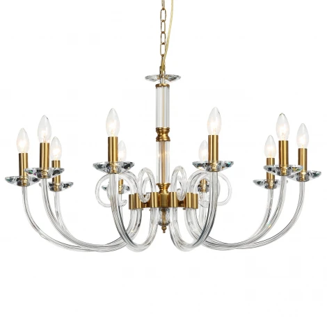 Подвесная люстра Stilfort Glass 1050/03/10P (220V, хрусталь, на цепи, свеча)