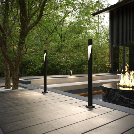 Наземный светильник Elektrostandard Recess 35177/F черный (LED, 220V, круглые, IP65)