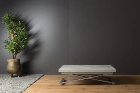 Стол-трансформер Левмар Compact D51/S59 (бетон/серебро)