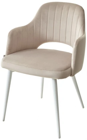 Стул FANTINE-LA ЛАТТЕ #25, велюр / белый каркас