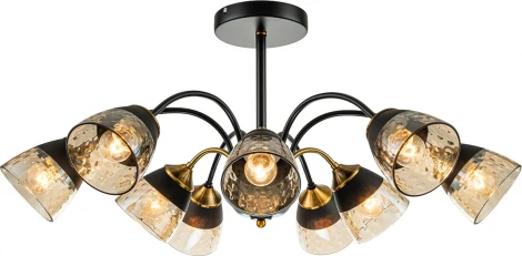 Потолочная люстра на штанге Escada Bouquet 1148/9P E27*40W Black/Brass