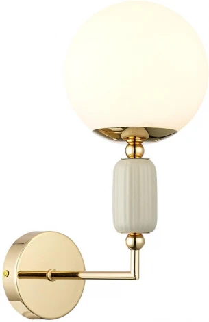 Бра Lumion Vivien 6580/1W французское золото, серый/белый металл, керамика/стекло E14 1*40W 220V