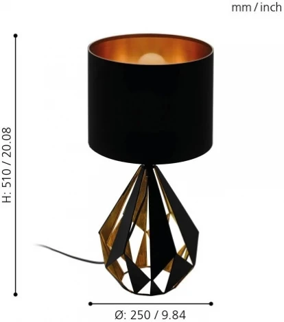 Интерьерная настольная лампа Eglo Carlton 5 43077 (220V, выключатель)