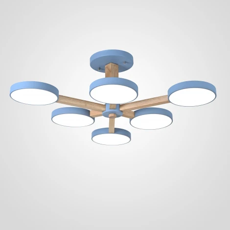 Потолочная люстра Wi-Fi на штанге Turna L6 Blue By ImperiumLoft Turna-B01 (LED, 220V, голосовое управление, умный дом - Алиса)