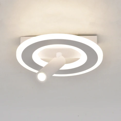 Настенно-потолочный светодиодный светильник со спотом Escada 20045Led 20045SMA/02LED WH 38Вт, металл/акрил, белый