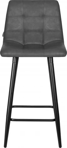 Стул полубарный DOBRIN OLIVIA (черные матовые ножки, серая антрацитовая винтажная экокожа (RU-08))